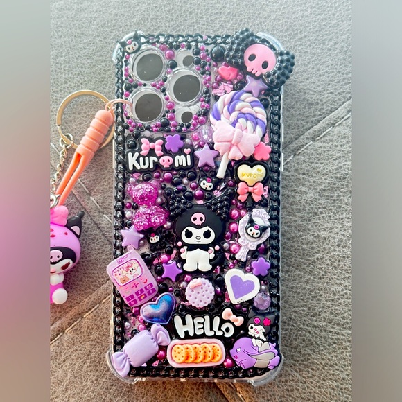SOLD Junk case, Kuromi, handmade cell phone case, new iPhone 14 Pro Max - Picture 1 of 6